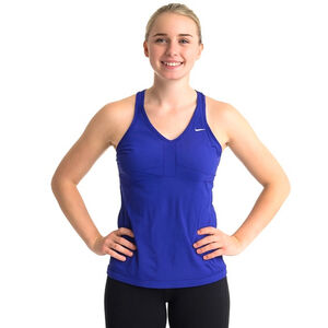 NIKE Bright Royal Blue Dri-FIT Athletic Tank Top Racerback Integrated Bra M